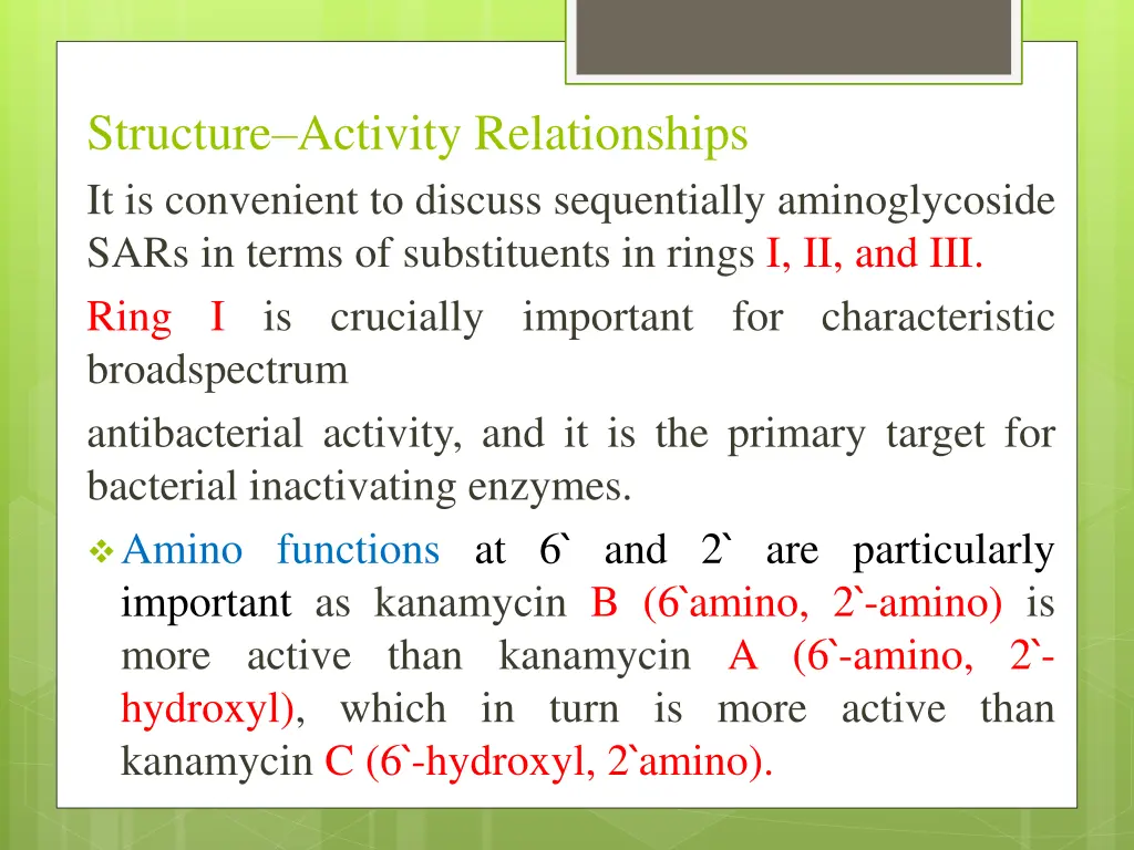 structure activity relationships it is convenient