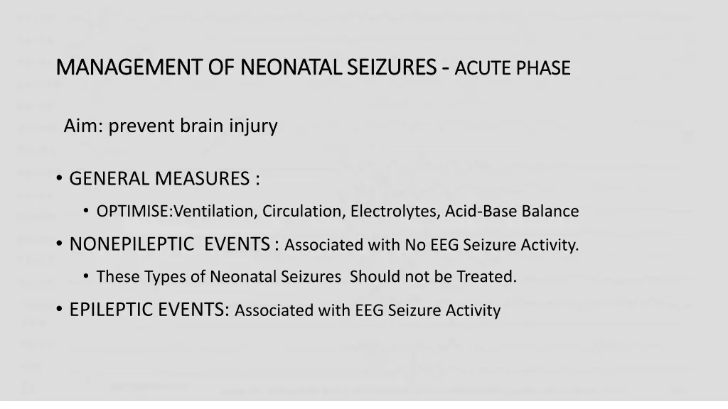 management of neonatal seizures management