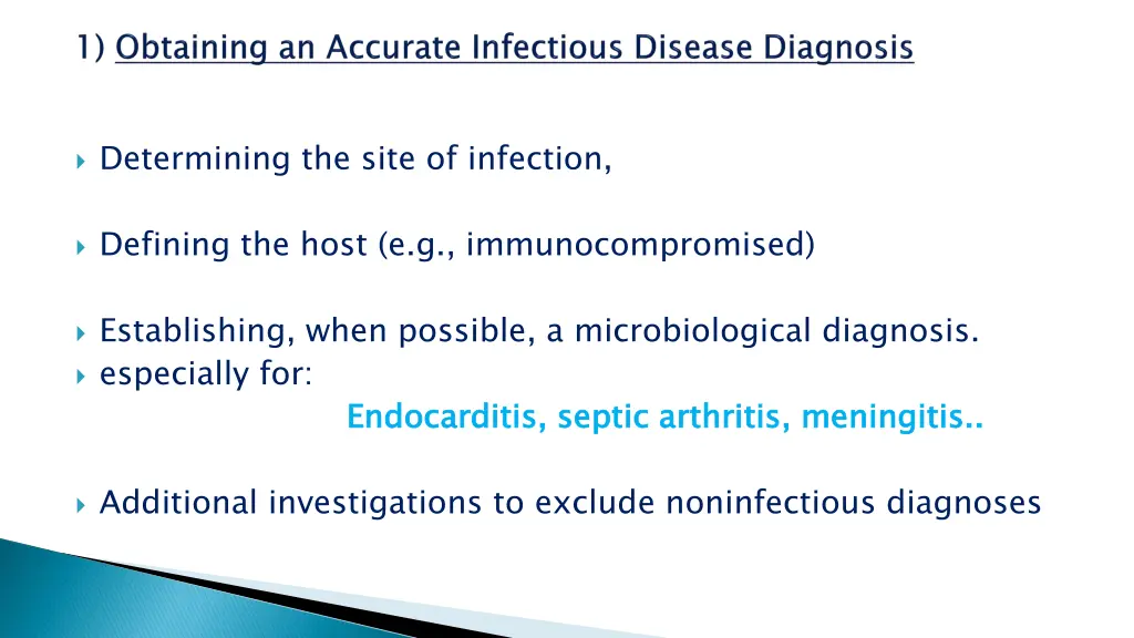 determining the site of infection