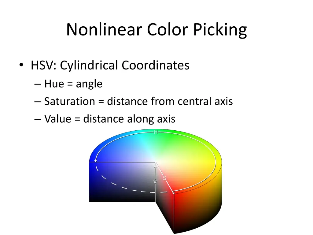 nonlinear color picking