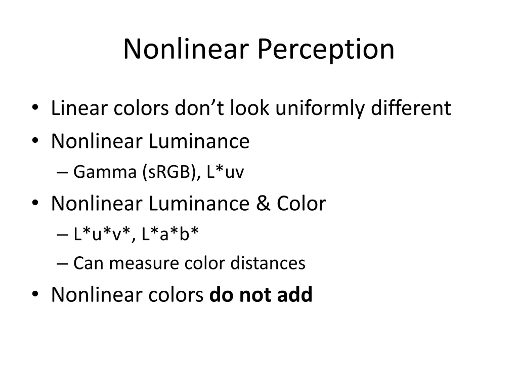 nonlinear perception