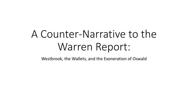 a counter narrative to the warren report
