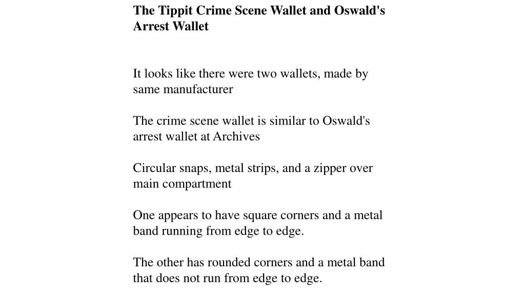 the tippit crime scene wallet and oswald s arrest
