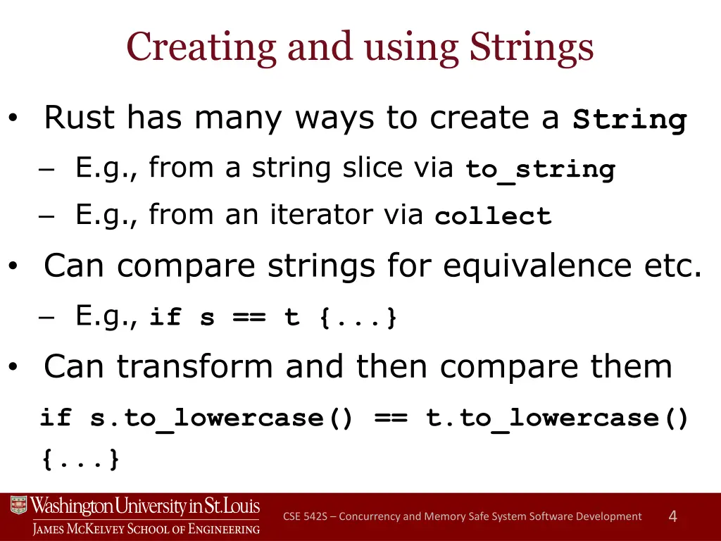 creating and using strings