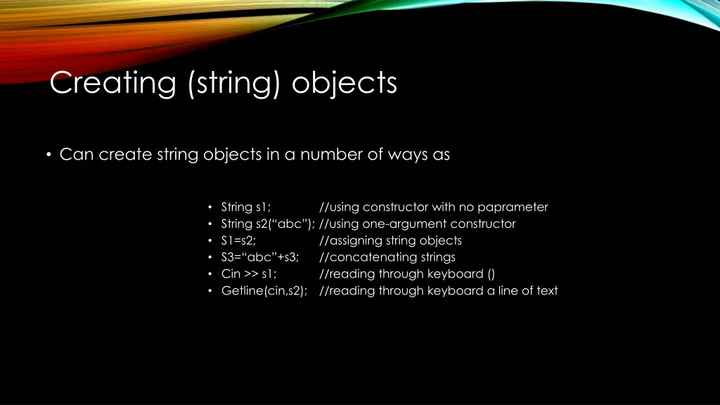 creating string objects