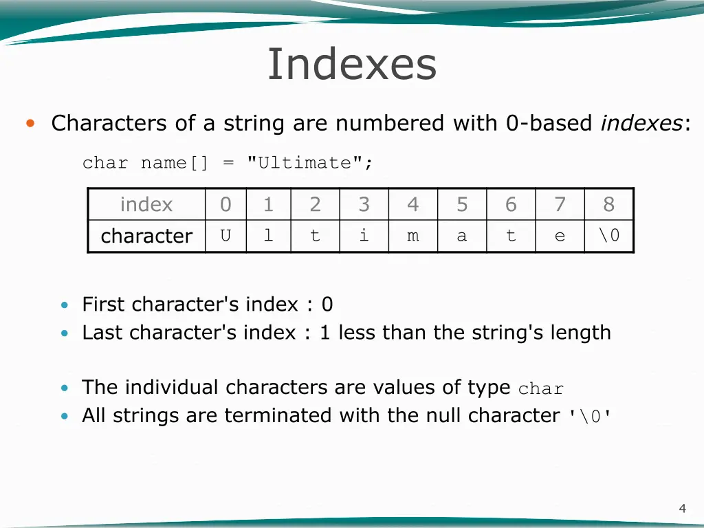 indexes
