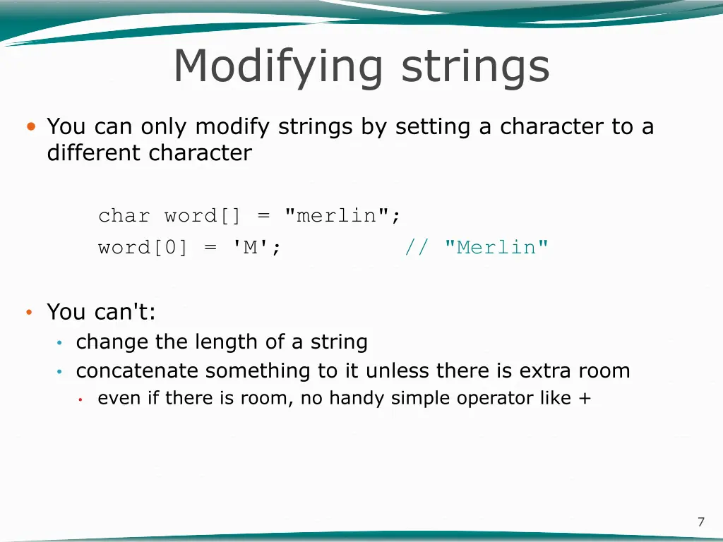 modifying strings