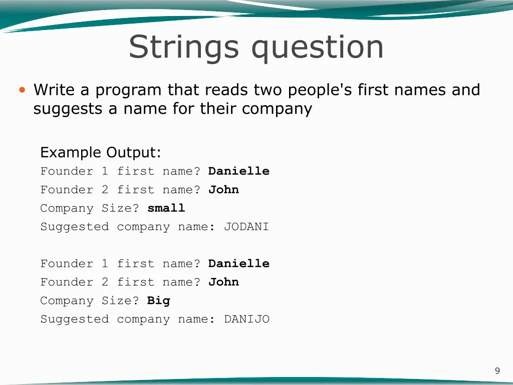 strings question