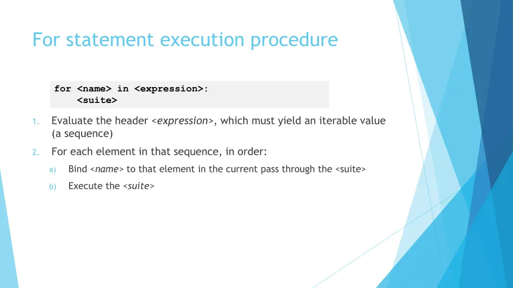 for statement execution procedure