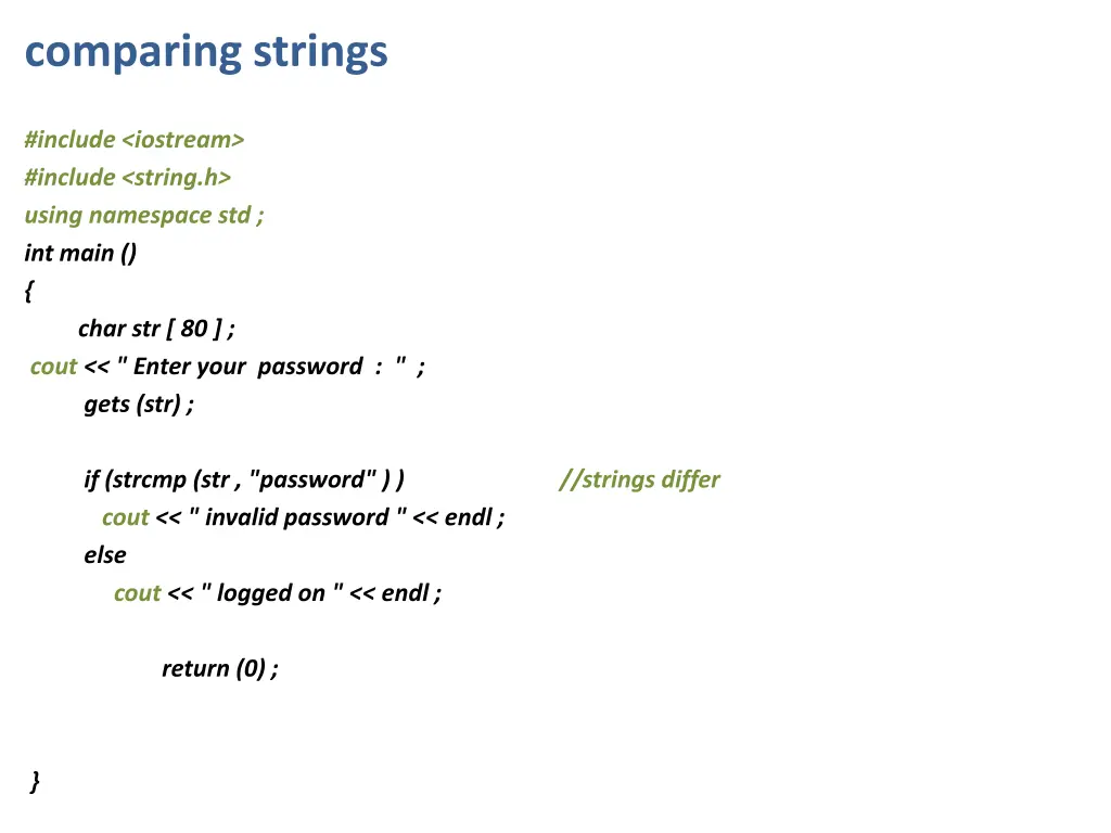 comparing strings