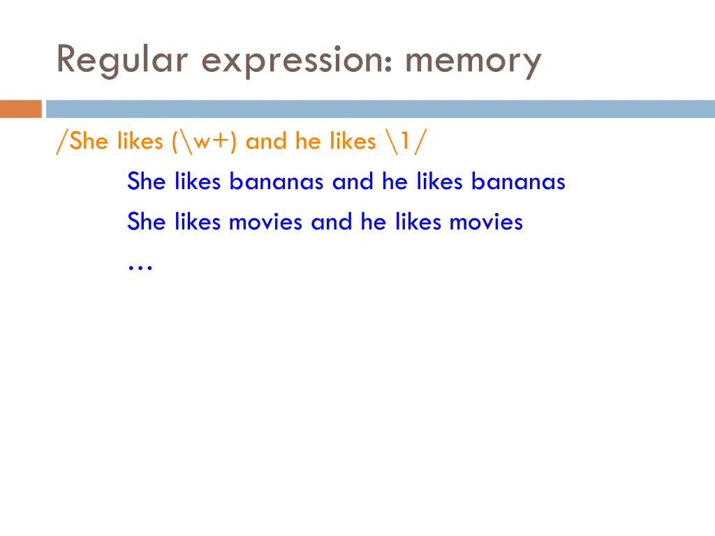 regular expression memory 1