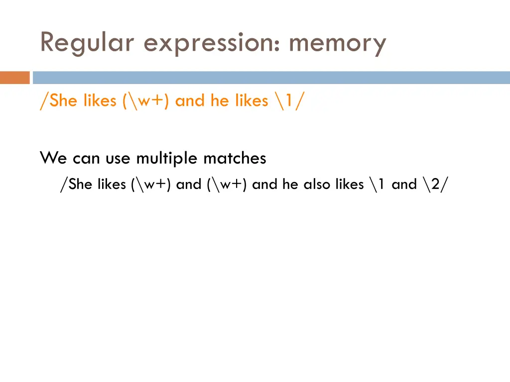 regular expression memory 2