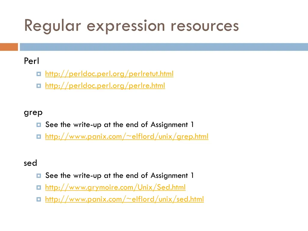 regular expression resources 1