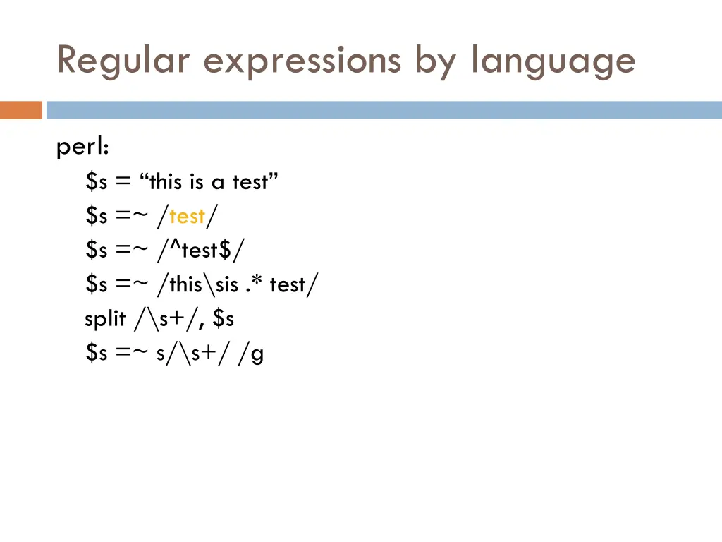 regular expressions by language 3