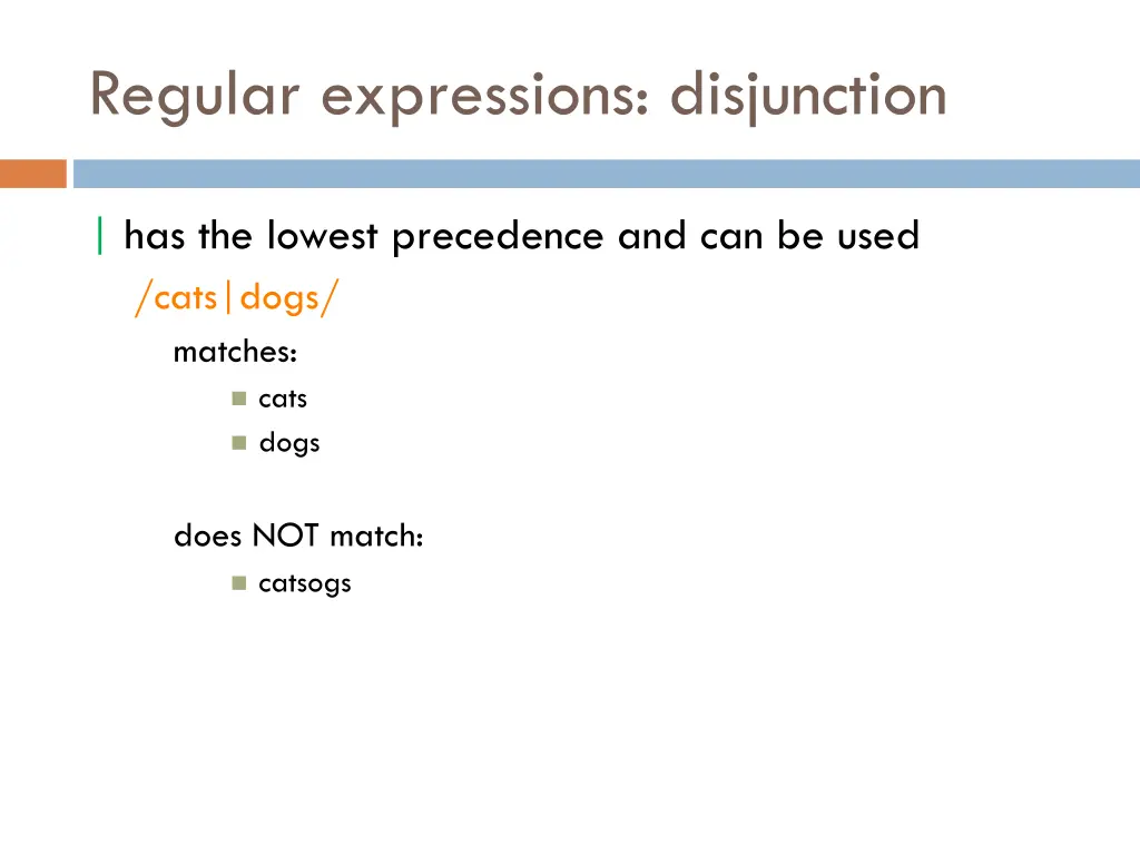 regular expressions disjunction