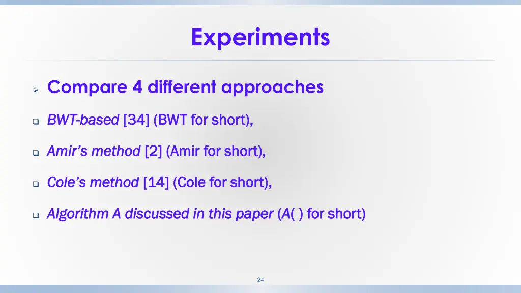 experiments