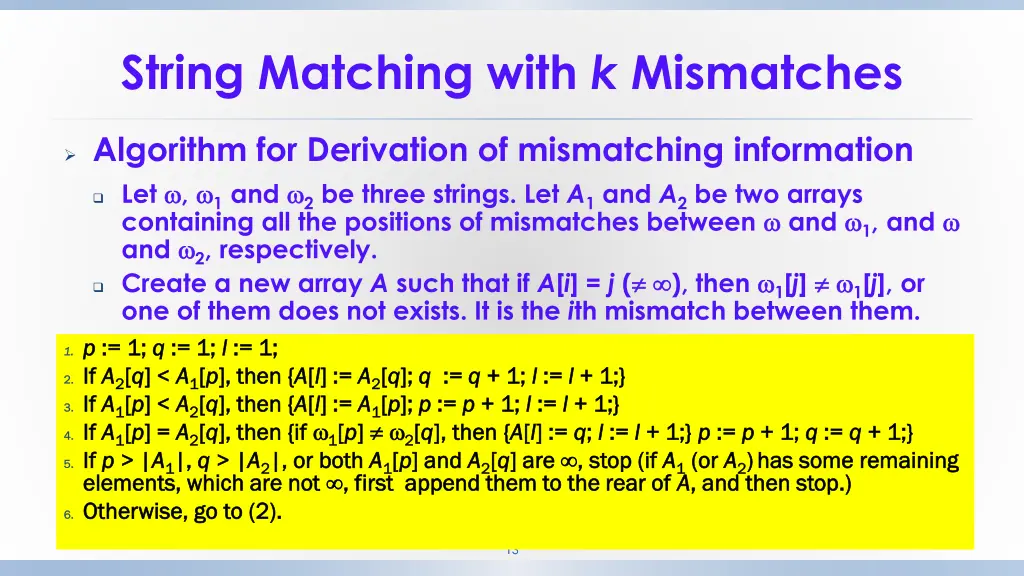 string matching with k mismatches 3