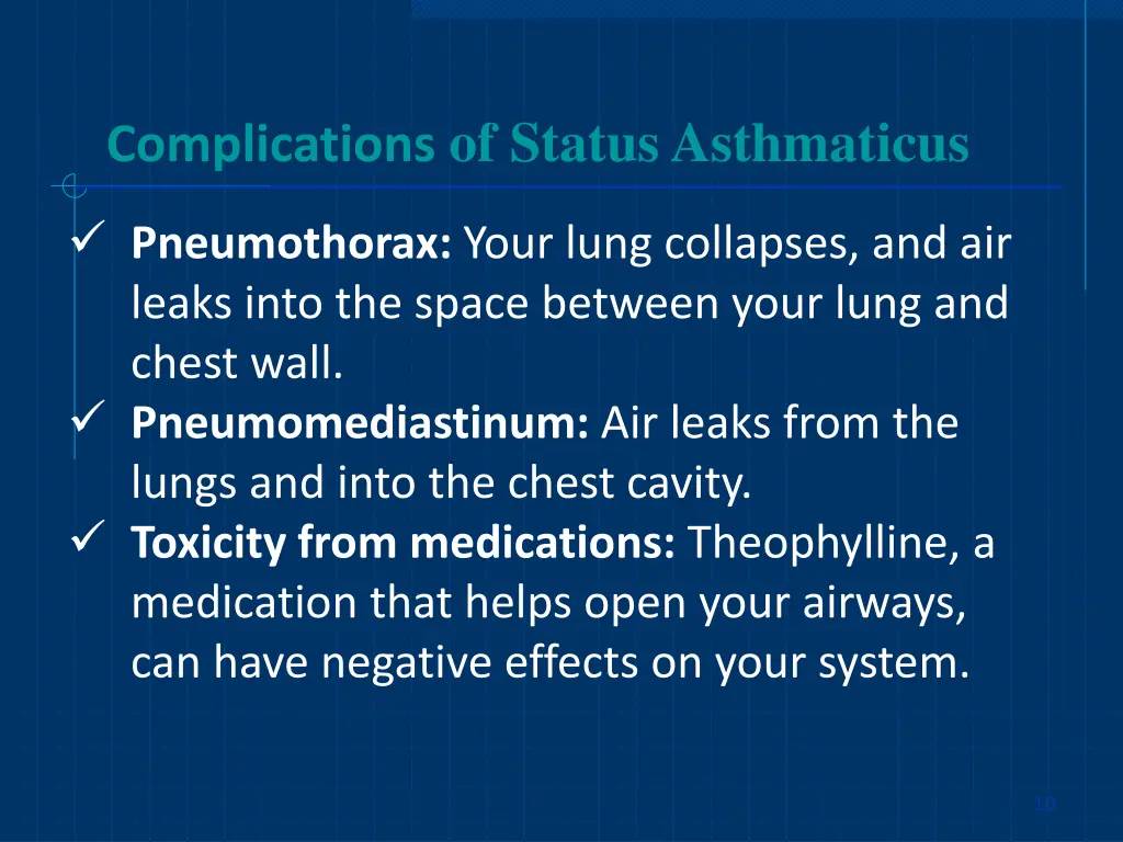 complications of status asthmaticus 2