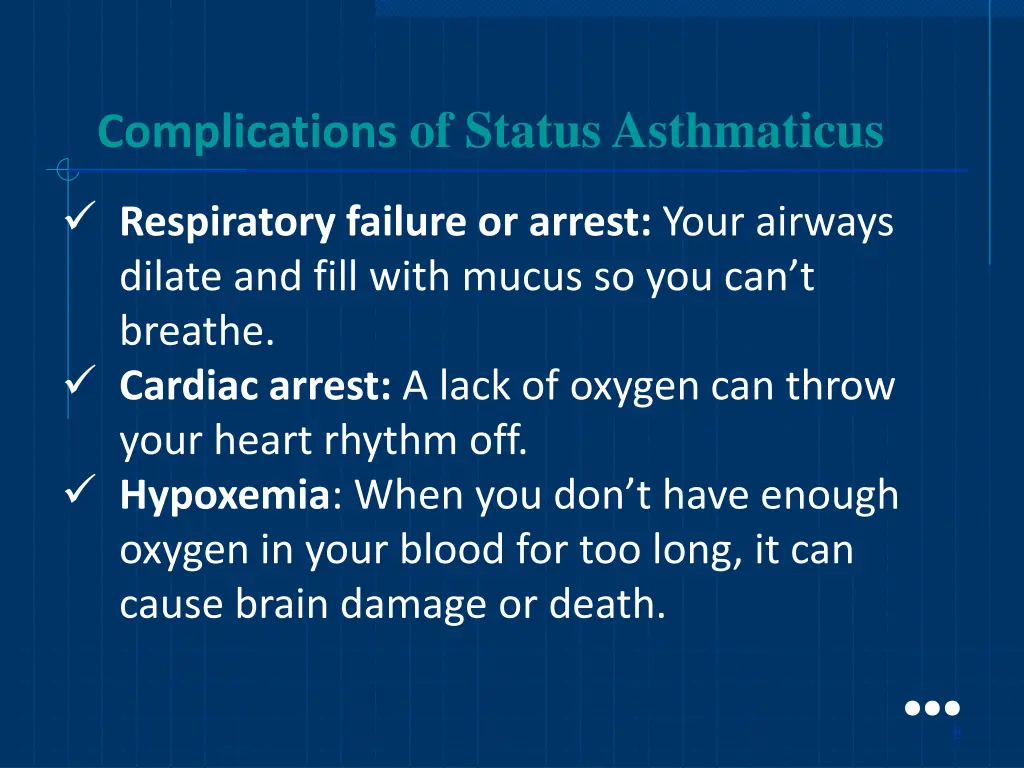 complications of status asthmaticus
