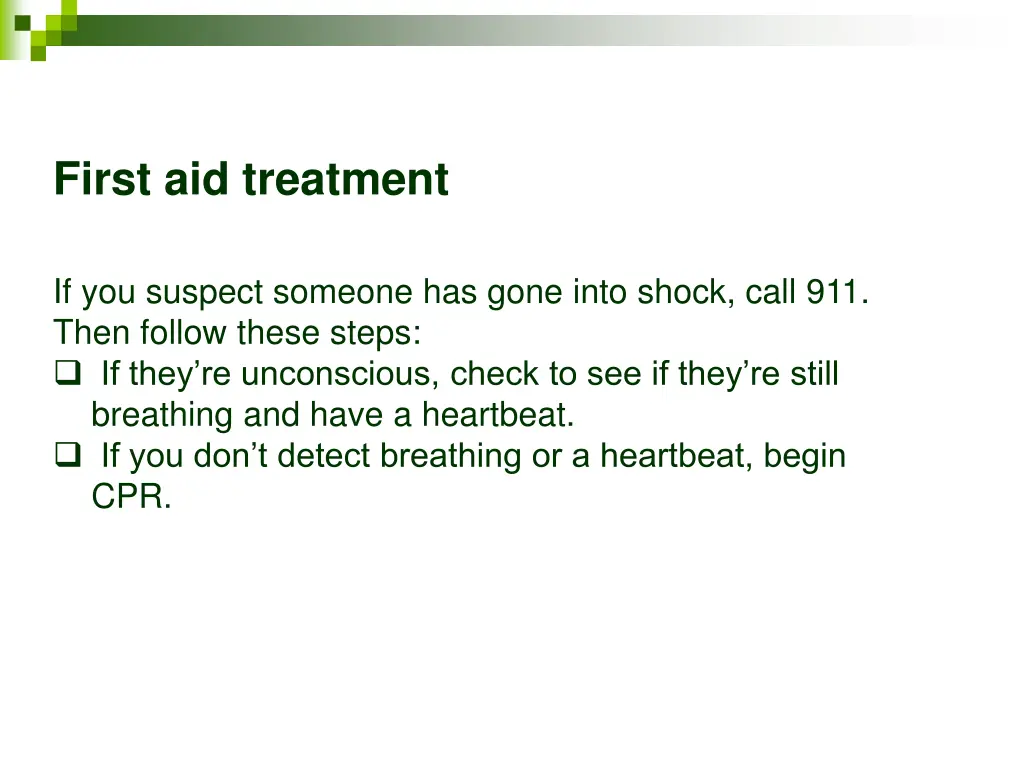 first aid treatment