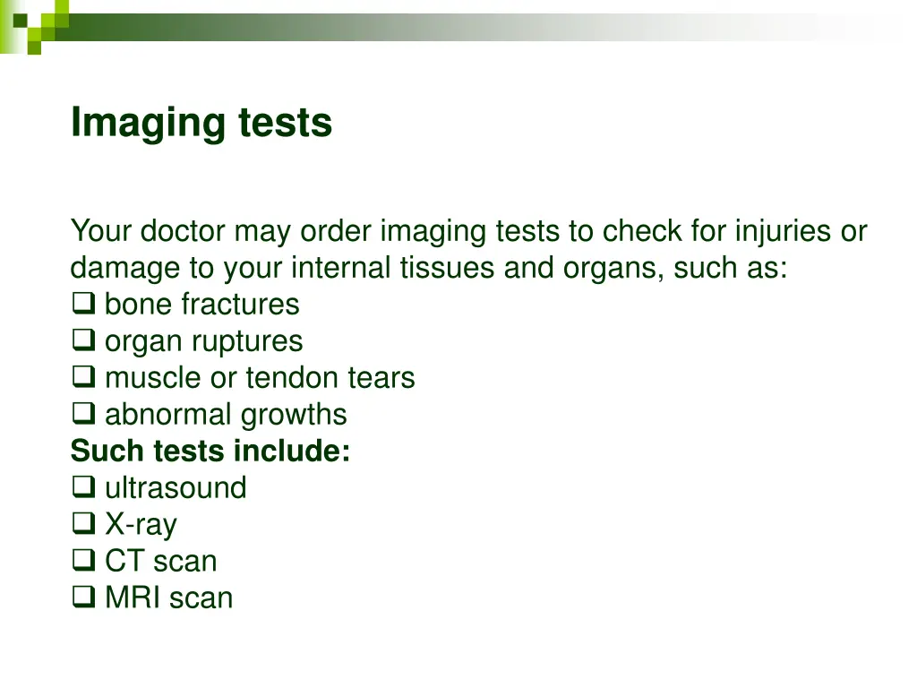 imaging tests