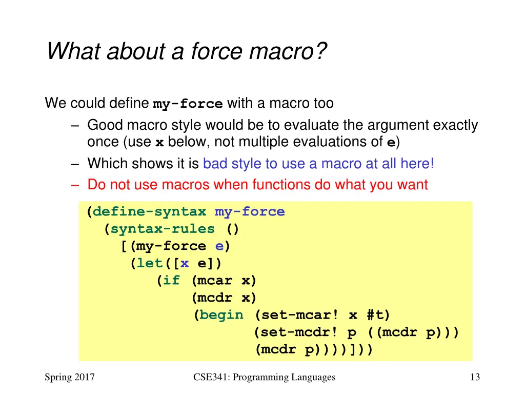 what about a force macro