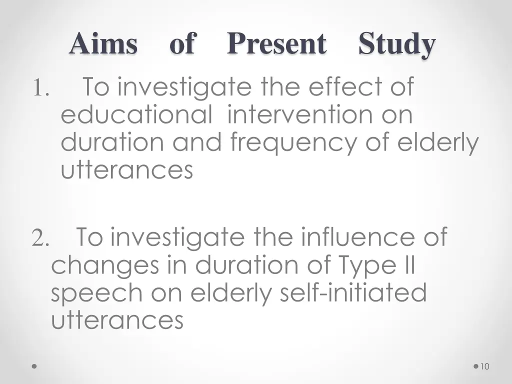 aims to investigate the effect of educational