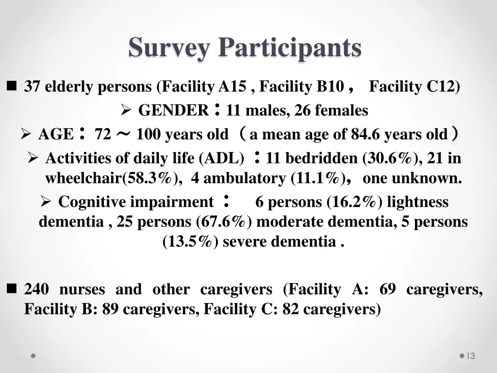 survey participants