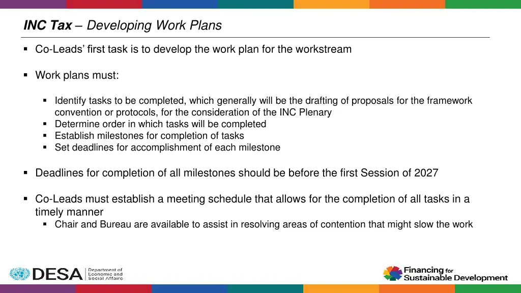 inc tax developing work plans