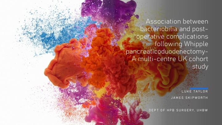 association between bacteriobilia and post