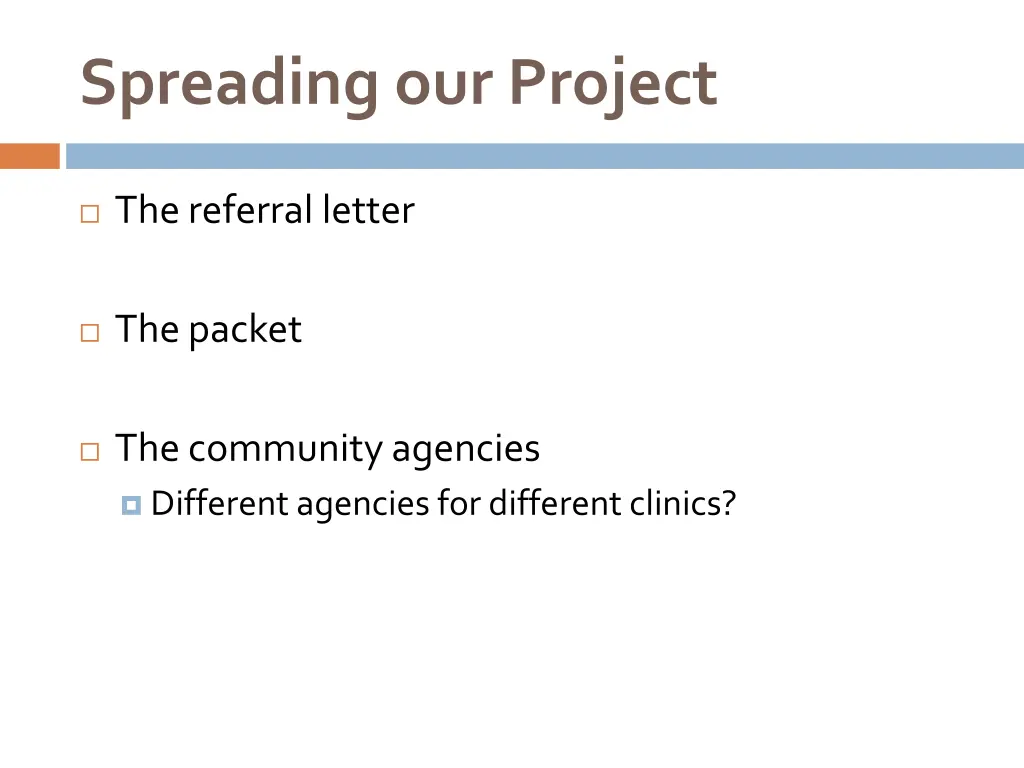 spreading our project