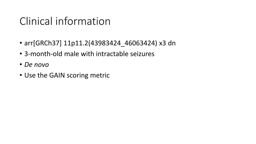clinical information