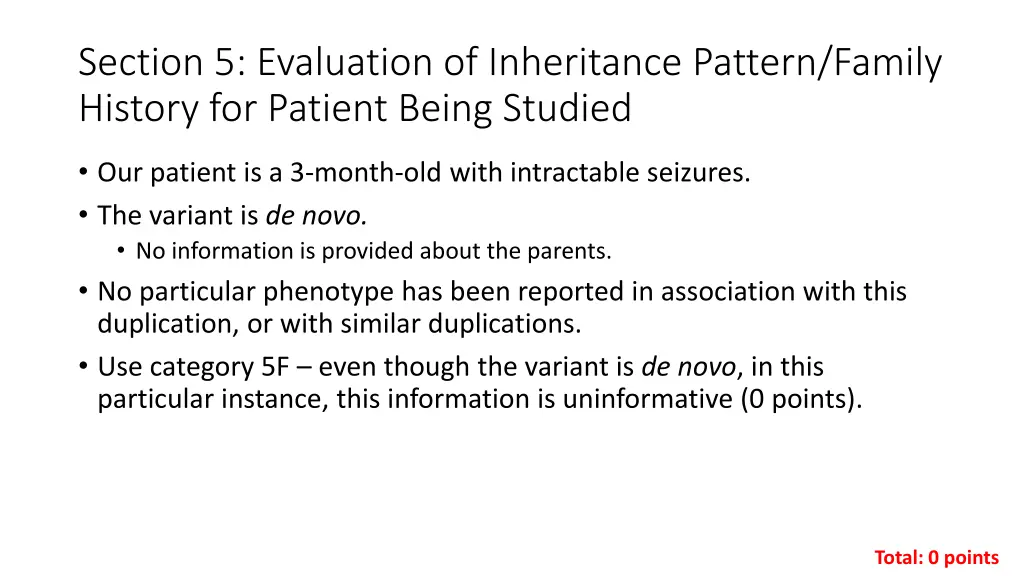section 5 evaluation of inheritance pattern