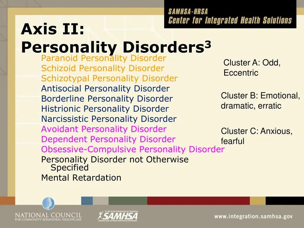 axis ii personality disorders 3