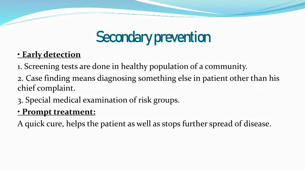 secondary prevention