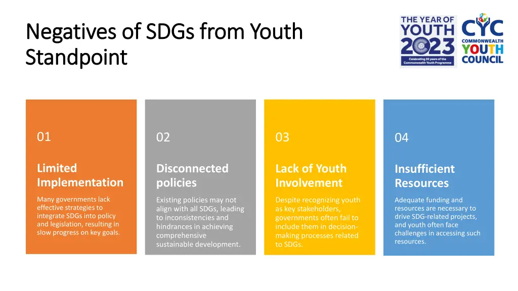 negatives of sdgs from youth negatives of sdgs