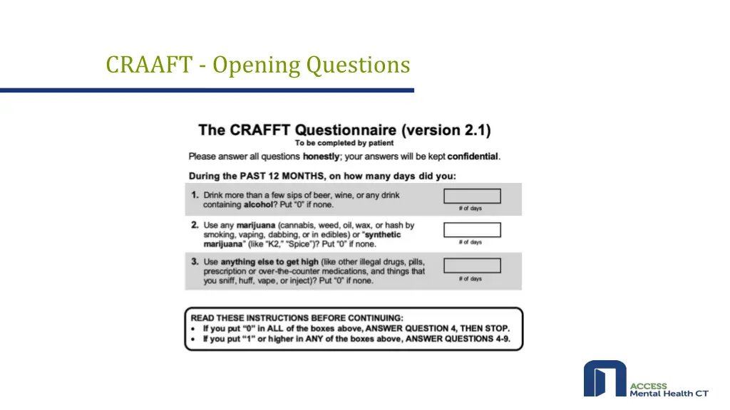 craaft opening questions