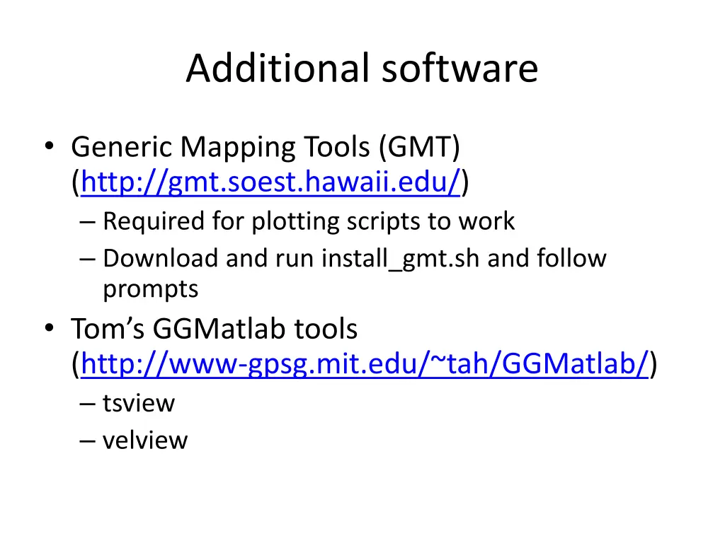 additional software