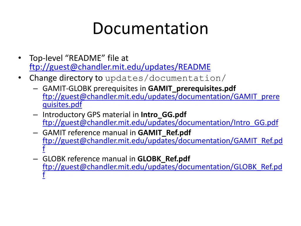 documentation