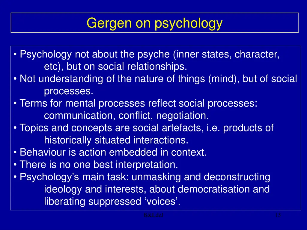 gergen on psychology