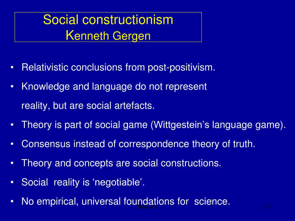 social constructionism k enneth gergen
