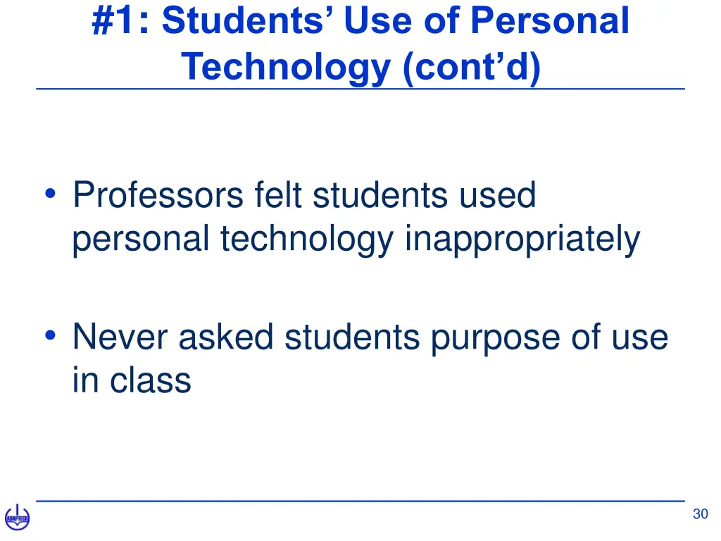 1 students use of personal technology cont d