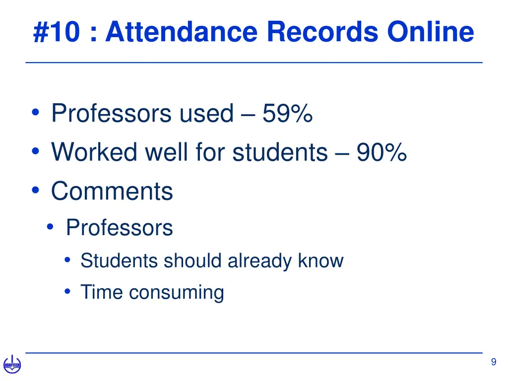 10 attendance records online