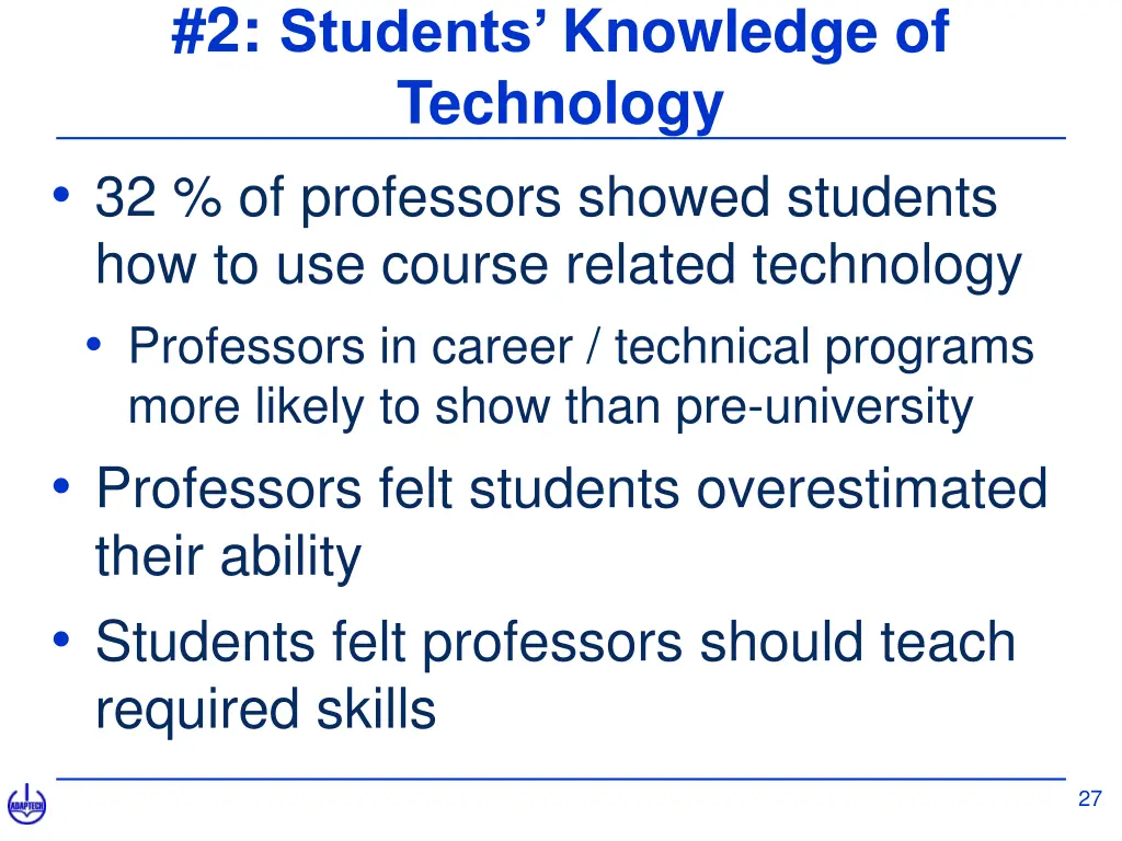 2 students knowledge of technology