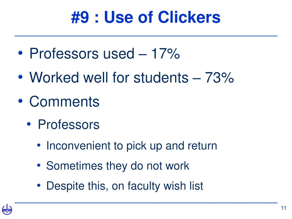 9 use of clickers