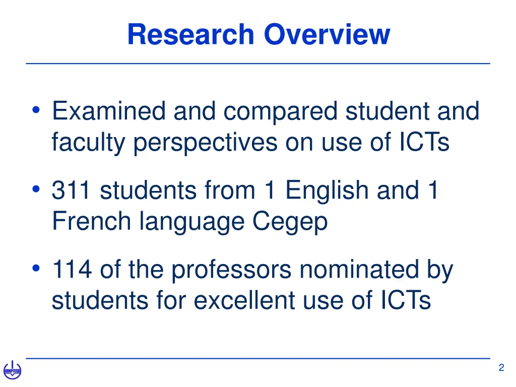 research overview