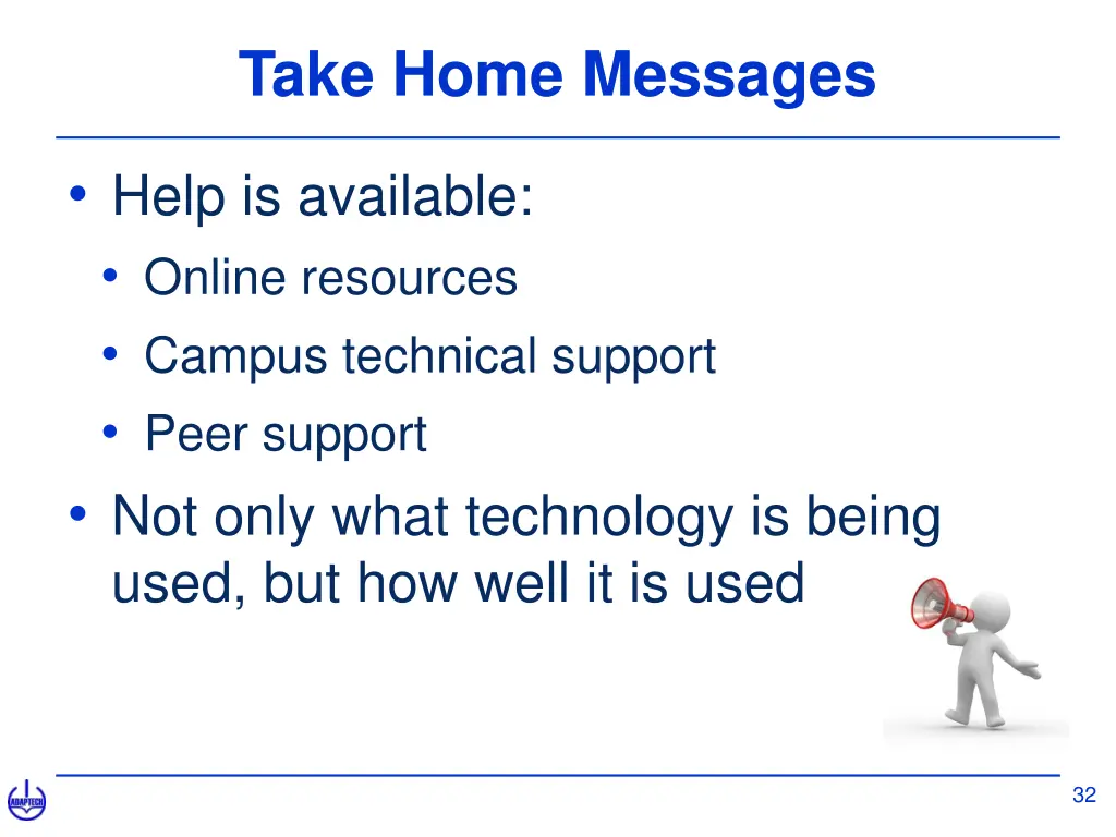 take home messages