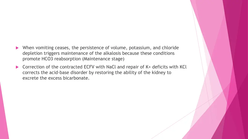 when vomiting ceases the persistence of volume