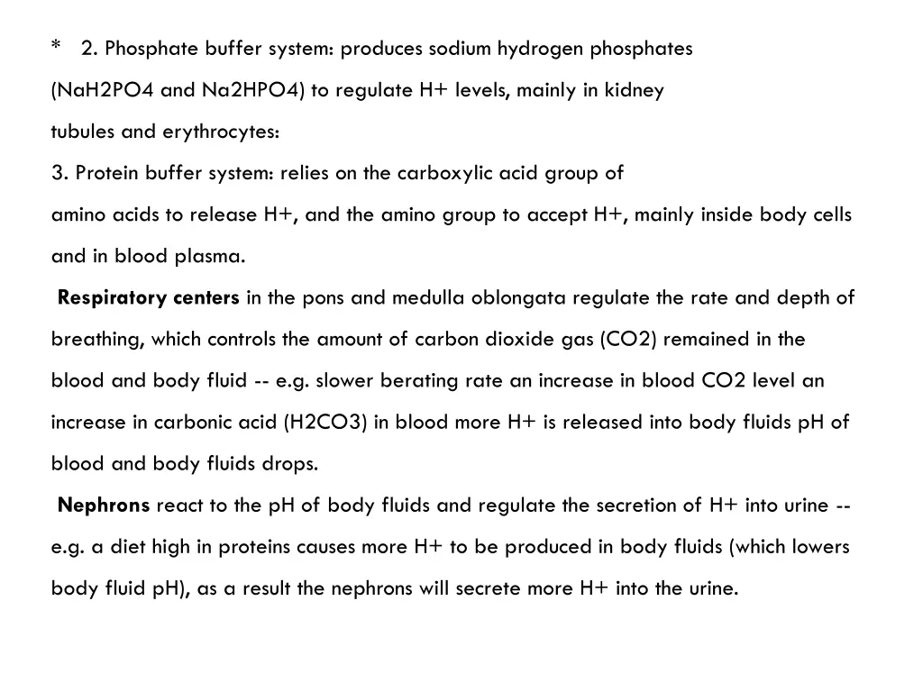 2 phosphate buffer system produces sodium