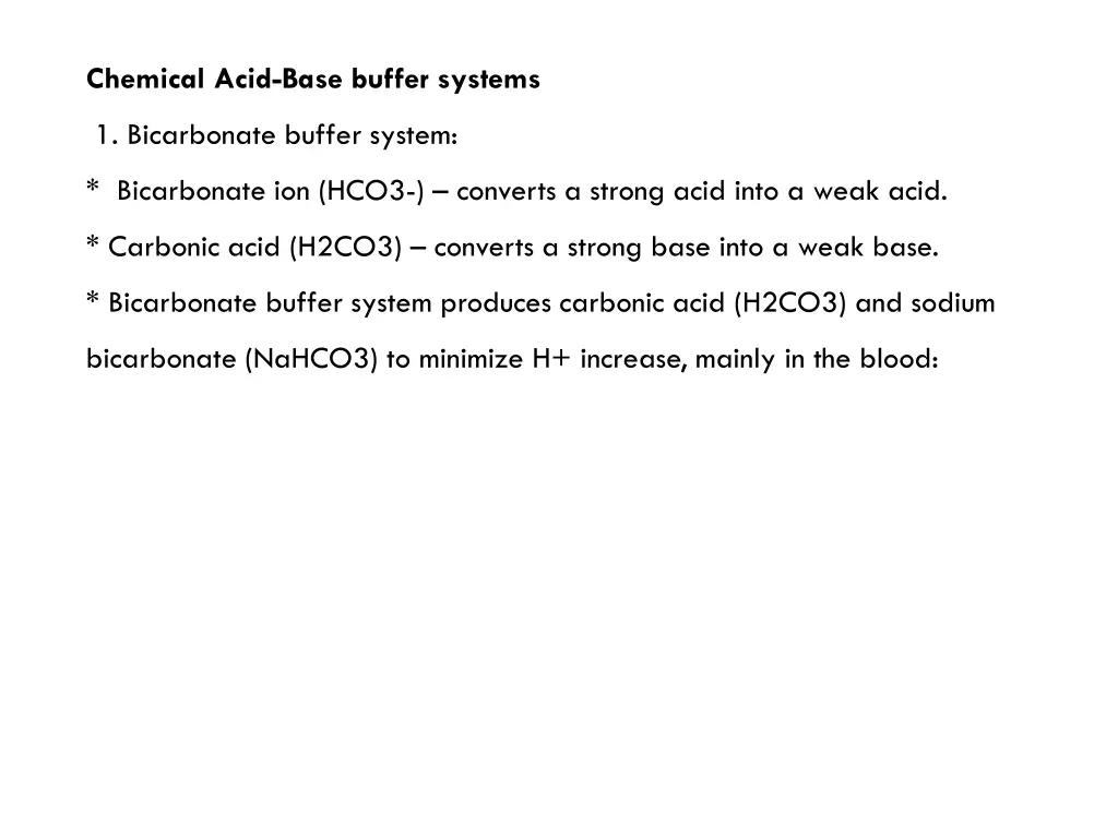 chemical acid base buffer systems